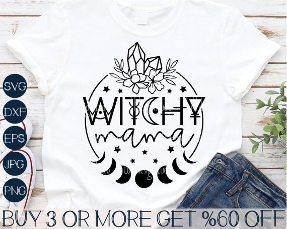 Witchy Mama SVG, Halloween Mom SVG, Spooky SVG, Magic Items Svg, Gothic Svg, Mystical Png Files for Cricut, Sublimation Designs Downloads