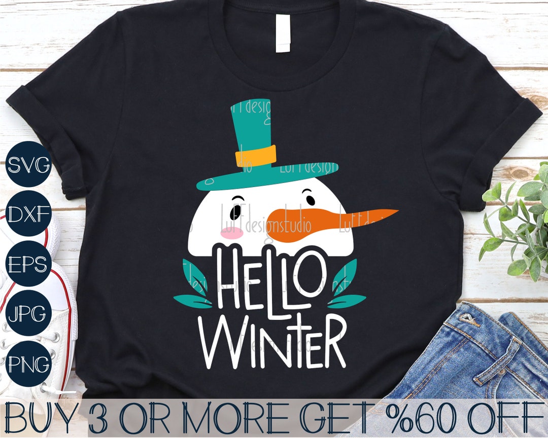Snowman SVG, Hello Winter SVG, Christmas SVG, Funny Christmas Shirt Svg ...