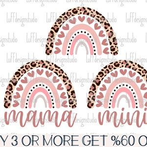 Download Mama Mini Rainbow Sublimation Design Rainbow Leopard Blush Etsy