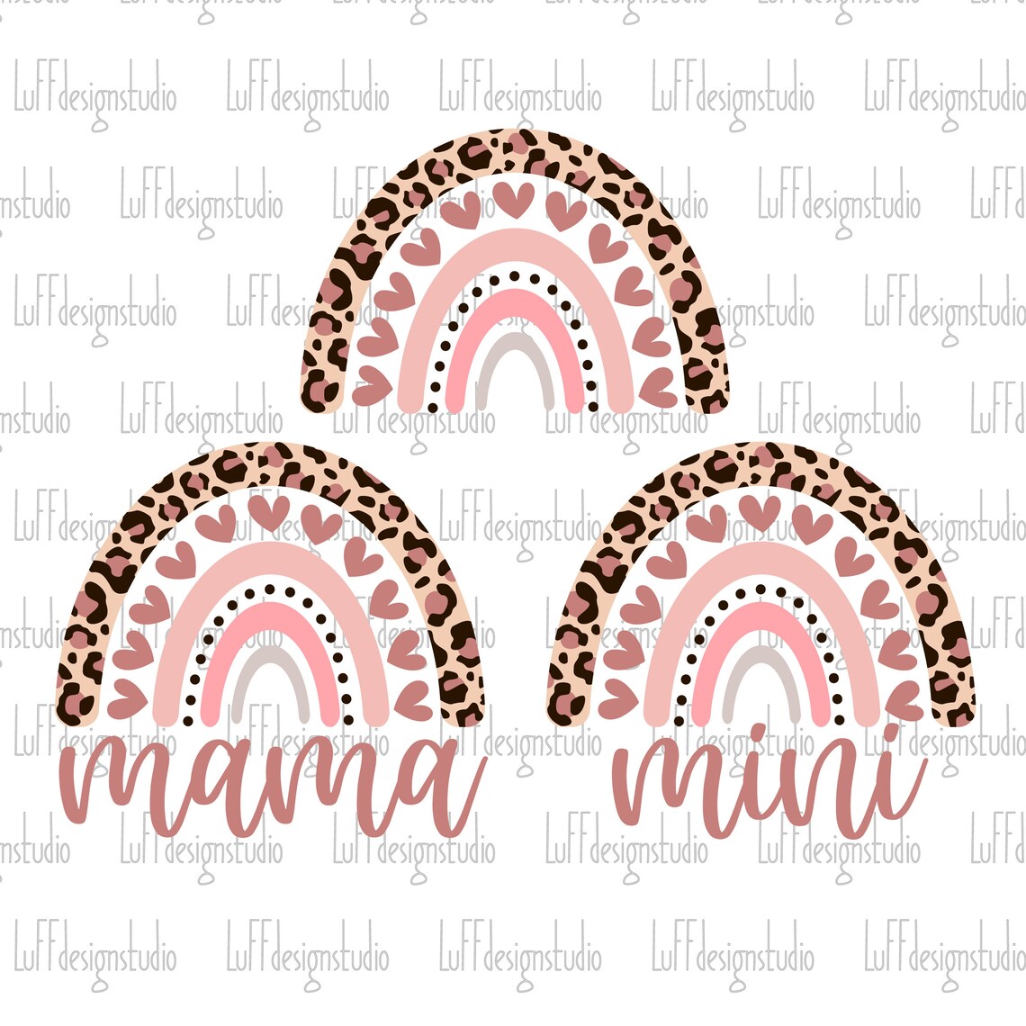 Mama and Mini Rainbow SVG Easter SVG Leopard Print Boho | Etsy