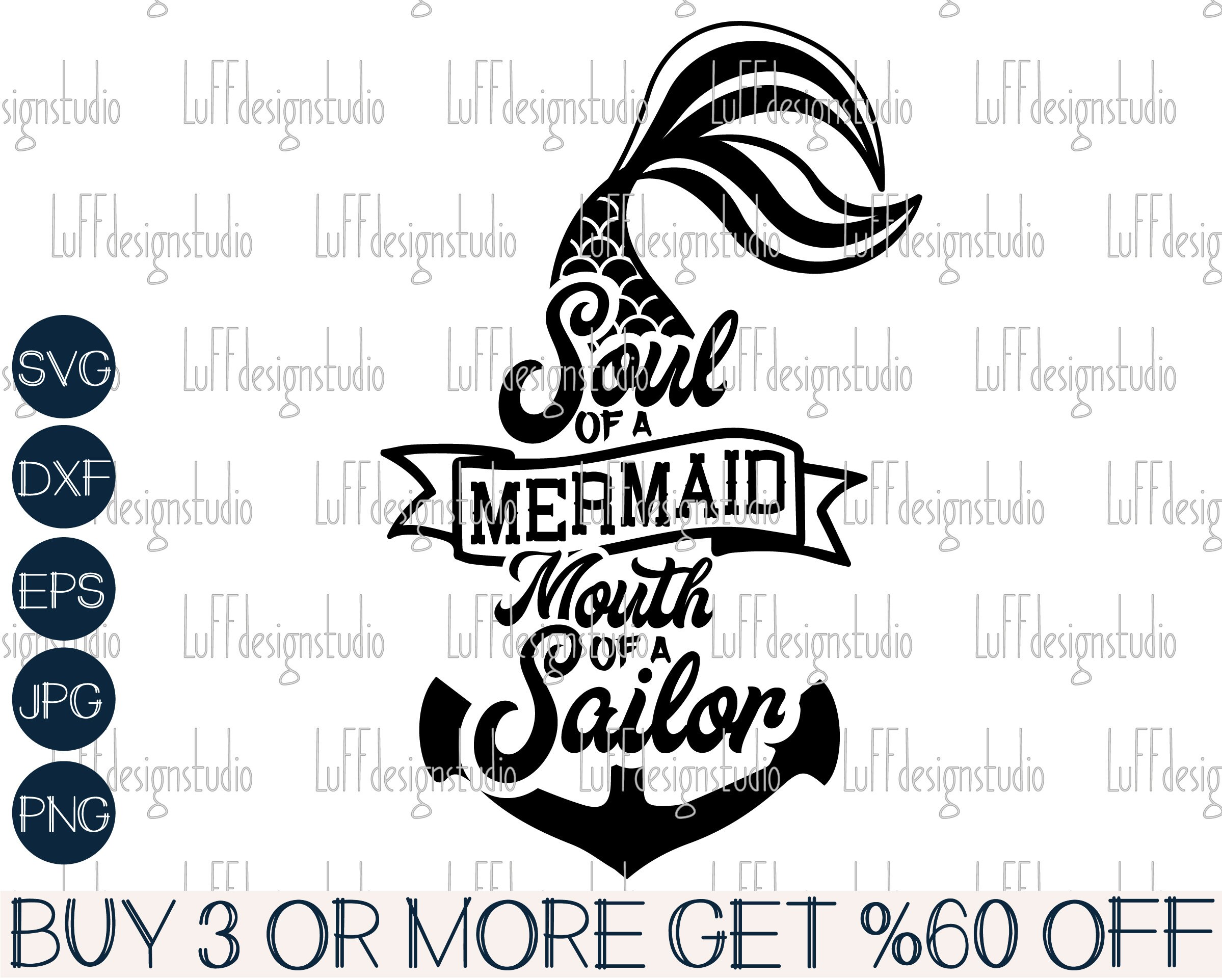 Soul of A Mermaid Mouth of A Sailor SVG Mermaid SVG Nautical - Etsy Canada