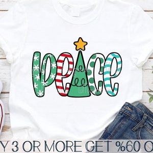 Pace SVG, Natale PNG, Albero di Natale SVG, Maglietta di Natale Svg, Pace Png, File Svg Popolari per Cricut, Download di Disegni a Sublimazione