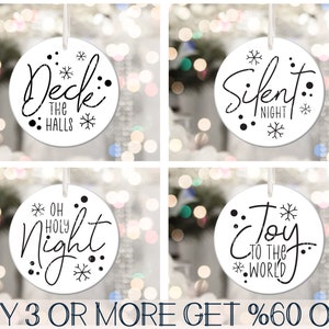 Christmas Ornament SVG Bundle, Round Christmas Ornaments, Hand Lettered, Glowforge, Keychain, File For Cricut, Sublimation Designs Downloads