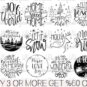 Christmas Ornament SVG Bundle, Merry Christmas, Hand Lettered, Glowforge, Keychain, Png, Svg Files For Cricut, Sublimation Designs Downloads