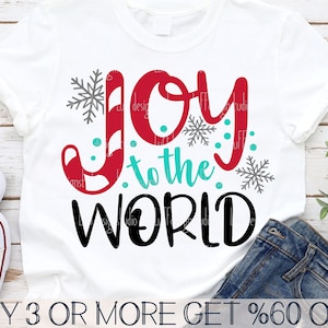 Alegría para el mundo SVG, Navidad Svg, Alegría SVG, Camisa, Divertido, Letrero, Png, Dxf, Archivos Svg para Cricut, Silhouette, Descargas de diseños de sublimación
