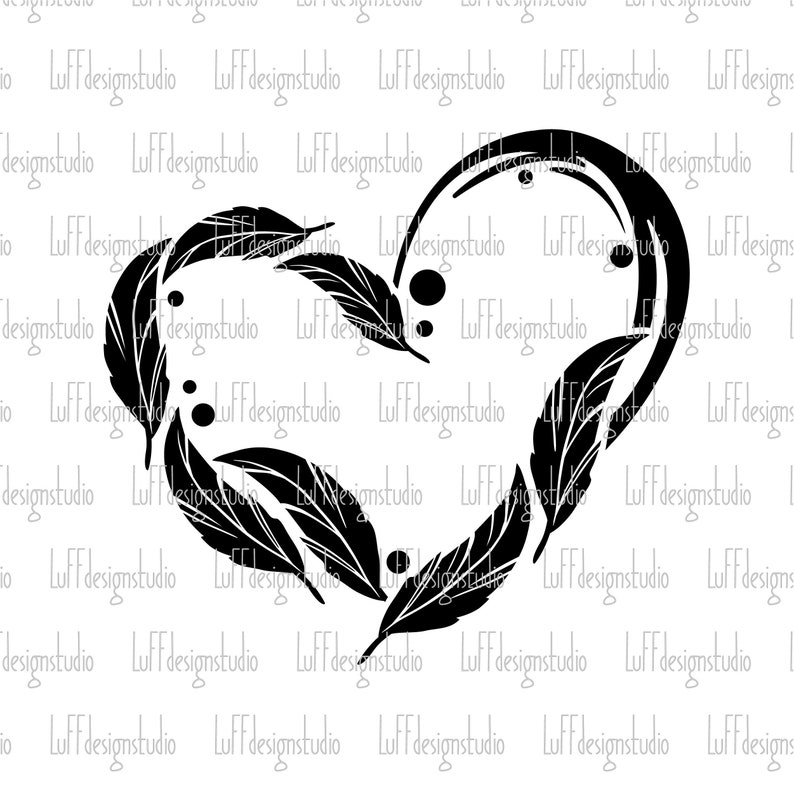 Heart With Feather SVG Love SVG Valentines Day SVG Mom Svg Etsy