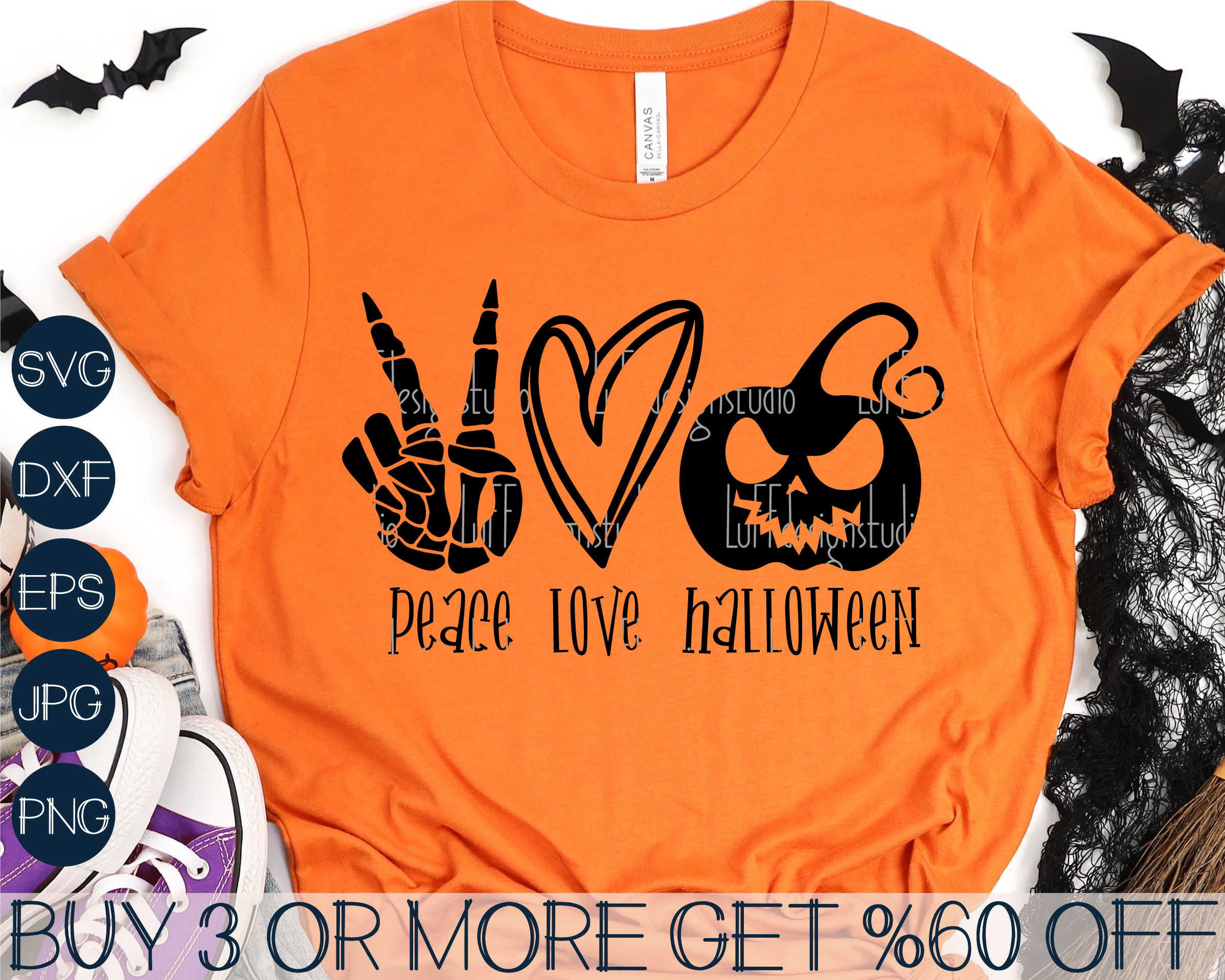 Peace Love Halloween 31 October SVG Files for Cricut Sublimation Files