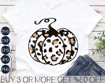 Leopard Pumpkin SVG, Fall SVG, Cheetah Pumpkin PNG, Halloween Svg, Thanksgiving, Png, Svg Files for Cricut, Sublimation Designs Downloads