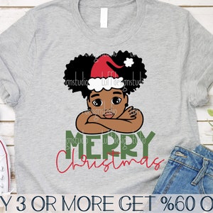 Black Girl Christmas SVG, Merry Christmas SVG, Black Woman SVG, Afro Girl Melanin Png, Svg Files For Cricut, Sublimation Designs Downloads