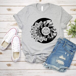 Sun and Moon SVG, Celestial SVG, Boho Crescent Moon SVG, Bohemian Shirt, Popular, Png, Svg Files For Cricut, Sublimation Designs Downloads image 2