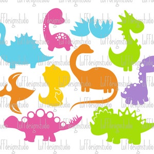 恐竜SVGバンドル、かわいい恐竜SVG、赤ちゃん恐竜のクリップアート、Png、DXF、動物、Cricut用SVGファイル、シルエット、昇華デザインのダウンロード 画像 6