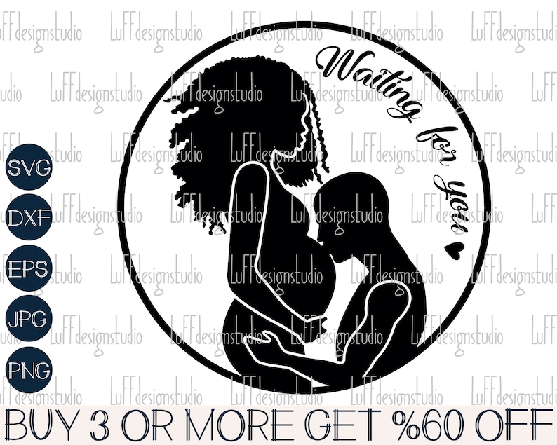 Black Mom SVG, Maternity SVG, Pregnancy SVG, Dad Svg, Afro Woman Svg, Png, Svg Files For Cricut, Silhouette, Sublimation Designs Downloads image 1