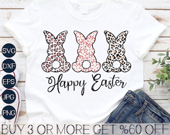 Easter SVG, Easter Bunny SVG, Happy Easter SVG, Leopard Easter Bunny Png, Girls Easter Png, File For Cricut, Sublimation Designs Downloads