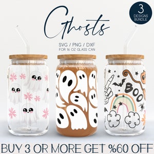 Halloween Libbey Glass SVG Bundle, Ghost 16oz Beer Can Wrap Svg Png Dxf, Boo Coffe Cup Svg, Funny Pumpkin Tumbler Wrap Svg Files for Cricut