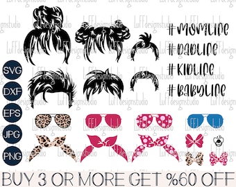 Familienleben SVG, Mama Leben SVG, Messy Bun SVG, Kinderleben SVG, Baby Leben SVG, Muttertag, Png, Dateien für Cricut, Sublimation Designs Downloads