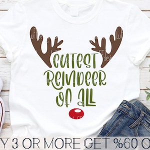 Niedliches Rentier aller SVG, Rentier SVG, Weihnachten SVG, lustig, Shirt, Png, Dxf, Dateien für Cricut, Silhouette, Sublimation Designs Downloads