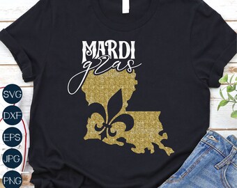 Mardi Gras Fleur De Lis Louisiana SVG PNG: Cricut silhouet (digitale download)