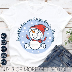 Funny Kids kerst SVG, sneeuwpop SVG, sneeuwvlok SVG, Kisses From Heaven Svg, Png, Svg-bestanden voor Cricut, sublimatie ontwerpen downloads