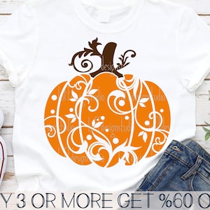 Kürbis SVG, Swirly Kürbis SVG, Herbst SVG, Halloween Kunst, Thanksgiving, Muster, Png, Dateien für Cricut, Sublimation Design Downloads