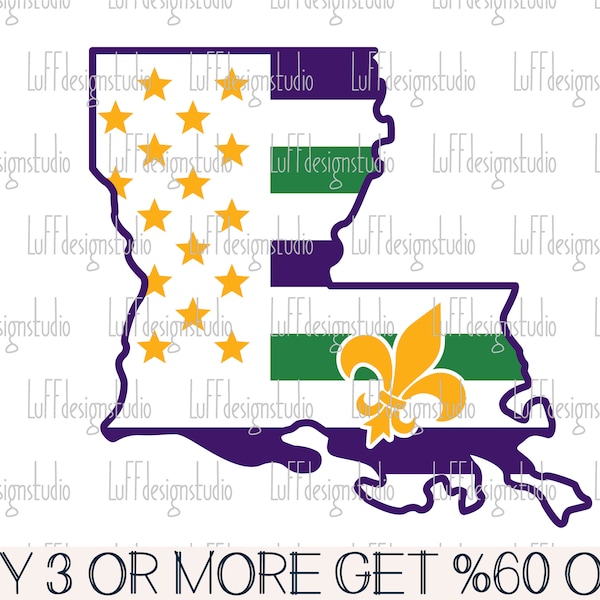 Karneval SVG, Louisiana SVG, New Orleans SVG, Fleur De Lis SVG, Zustand, amerikanische Flagge, Png, Dateien für Cricut, Sublimation Designs Downloads