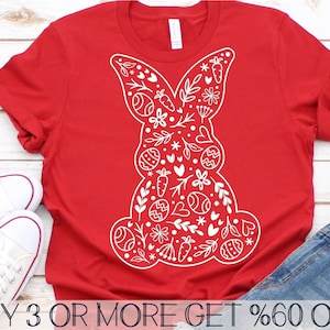 Easter SVG, Floral Easter Bunny SVG, Spring SVG, Happy Easter Svg, Flowers Svg, Popular Svg Files For Cricut, Sublimation Designs Downloads