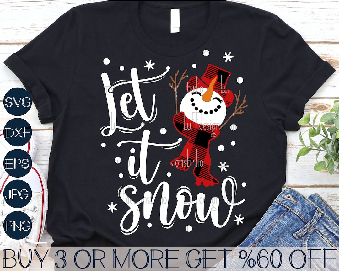 Snowman Let It Snow SVG: Christmas Cricut Files (digital Download) - Etsy