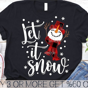 Let It Snow SVG, SVG pupazzo di neve, SVG di Natale, Buon Natale Png, Fiocco di neve SVG, Inverno, File Svg per Cricut, Download di disegni per sublimazione