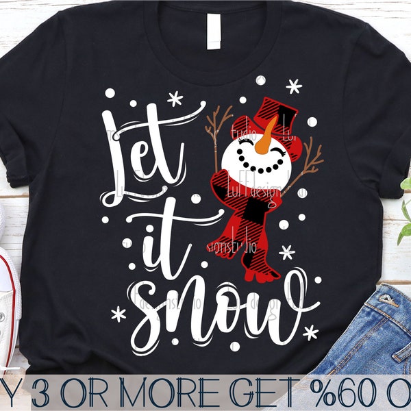 Let It Snow SVG, Snowman SVG, Christmas SVG, Merry Christmas Png, Snowflake Svg, Winter, Svg Files For Cricut, Sublimation Designs Downloads