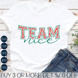 Team Nice SVG, Natale in famiglia SVG, Equipaggio di Natale SVG, Distressed, Grunge, PNG popolare, File Svg per Cricut, Download di disegni a sublimazione