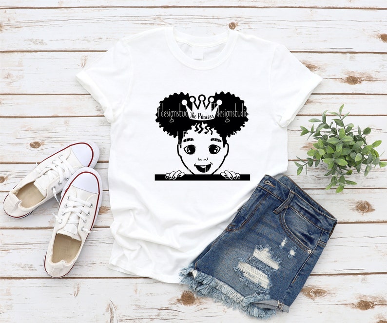 Download Peek A Boo Afro Girl SVG Black Girl with Crown SVG ...