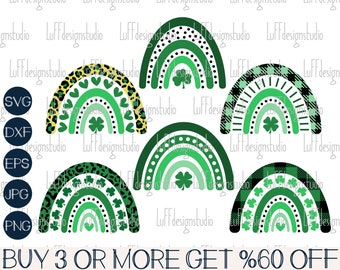 St Patricks Day SVG, Rainbow SVG, Shamrock SVG, Boho Rainbow Png, Lucky Svg, Clover Svg, Svg Files For Cricut, Sublimation Designs Downloads