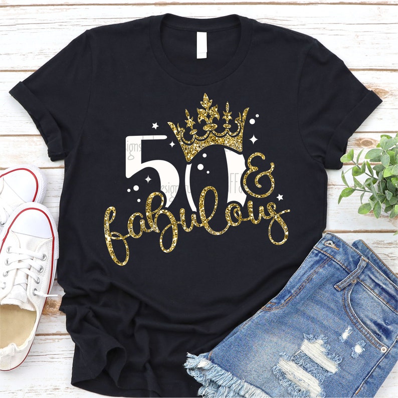 50º Aniversário SVG, 50 e Fabuloso SVG, Rainha do Aniversário SVG, É Meu Aniversário SVG, Coroa PNG, Arquivos para Cricut, Downloads de Designs de Sublimação imagem 4