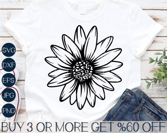 Daisy SVG, Daisy PNG, Flower SVG, Sunflower Svg, Leopard Pattern, Summer, Shirt, Png, Svg Files For Cricut, Sublimation Designs Downloads