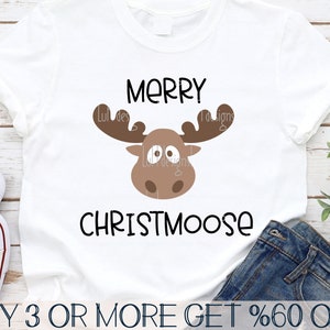 Merry Christmoose SVG, Funny Christmas SVG, Reindeer SVG, Kids Christmas Shirt Svg, Png, Svg Files For Cricut, Sublimation Designs Downloads