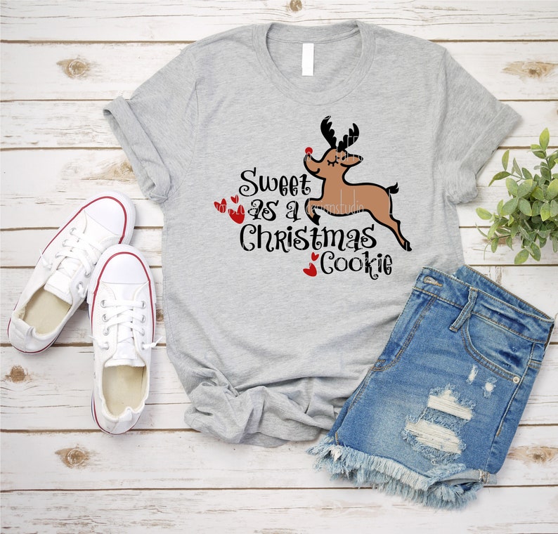Ren SVG, Barn Jul SVG, Söt Som En Julkaka SVG, Rolig T-shirt Svg, Png, Svg-filer för Cricut, Sublimeringsdesign Nedladdningar bild 2