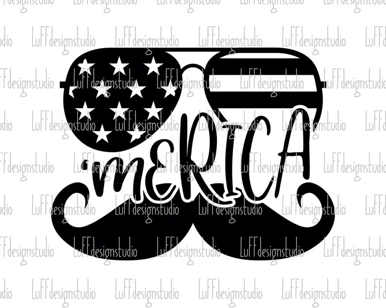 Download Merica SVG Mustache SVG Funny 4th of July SVG American ...