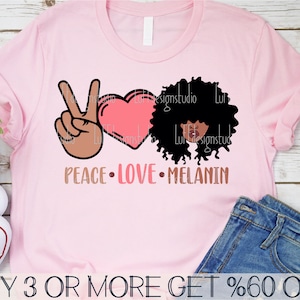 Lustige schwarze Geschichte SVG, Peace Love Melanin SVG, Juneteenth svg, schwarze Frau svg, Png, svg-Dateien für Cricut, Sublimation Designs Downloads