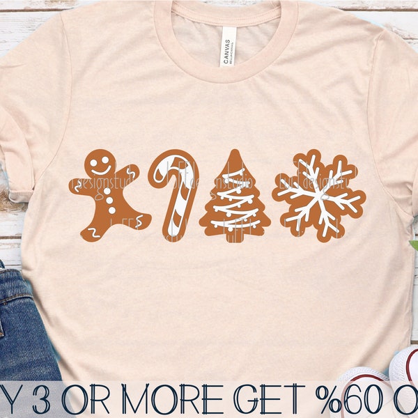 Gingerbread SVG, Funny Christmas Shirt SVG, Christmas Cookie Baking SVG, Candy Cane Svg, Png, File For Cricut, Sublimation Designs Downloads