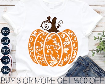 Pumpkin SVG, Fall SVG, Swirly Pumpkin SVG, Halloween Svg, Thanksgiving, Pattern, Png, Files for Cricut, Sublimation Design Downloads