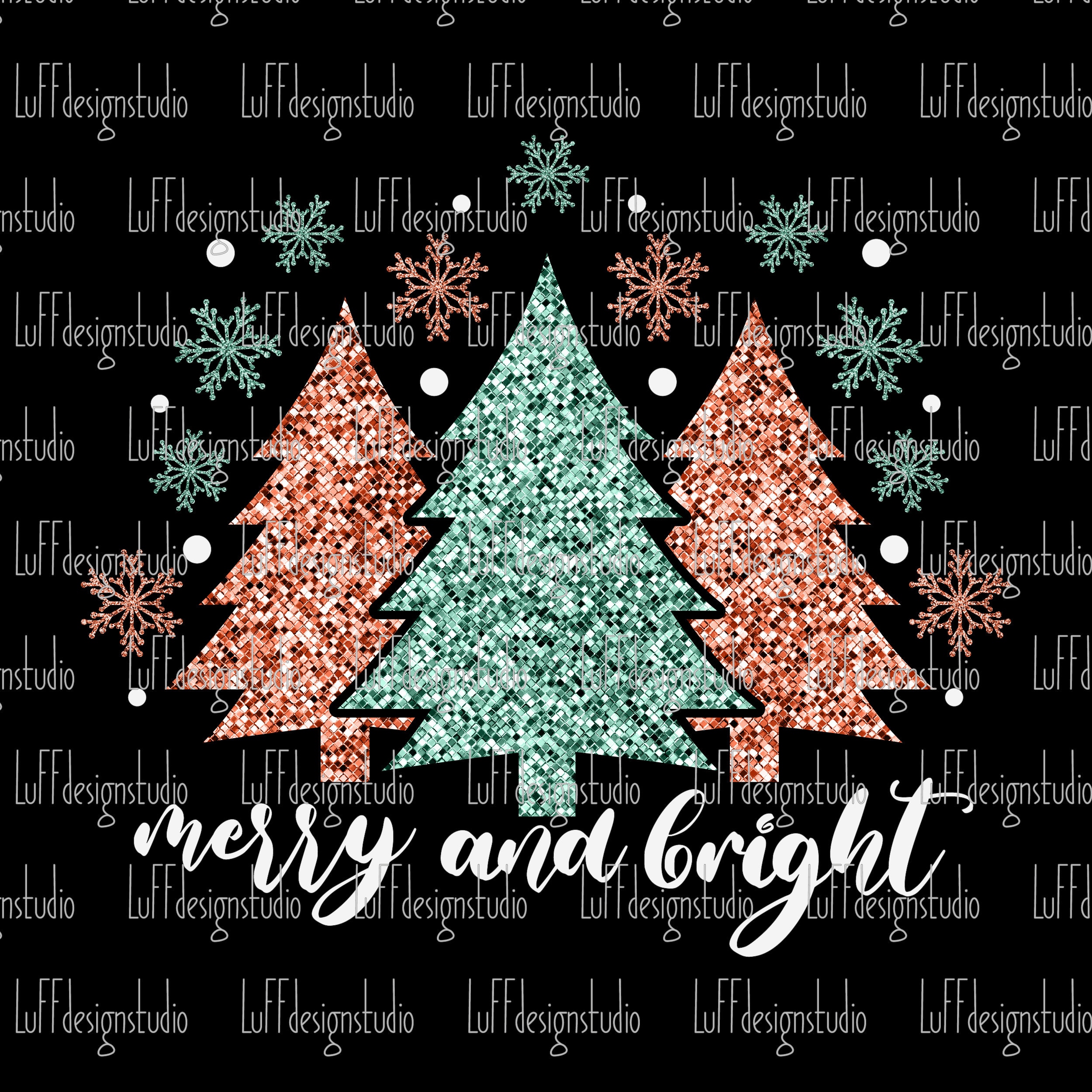 Christmas Tree SVG Christmas PNG Merry and Bright SVG Etsy