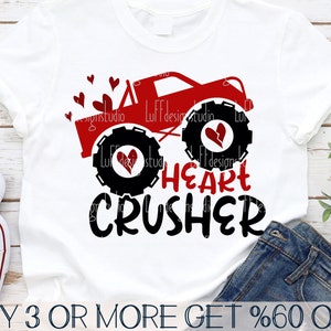 Herz Brecher SVG, Jungen Valentinstag SVG, lustige Kinder Valentinstag SVG, Monstertruck SVG, Png, maximal 50 Dateien für Cricut, Sublimation Designs Downloads