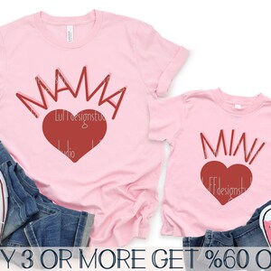 Mama and Mini SVG, Matching Valentines Day Shirt SVG, Mommy and Me SVG, Popular Svg, Png, Files For Cricut, Sublimation Designs Downloads