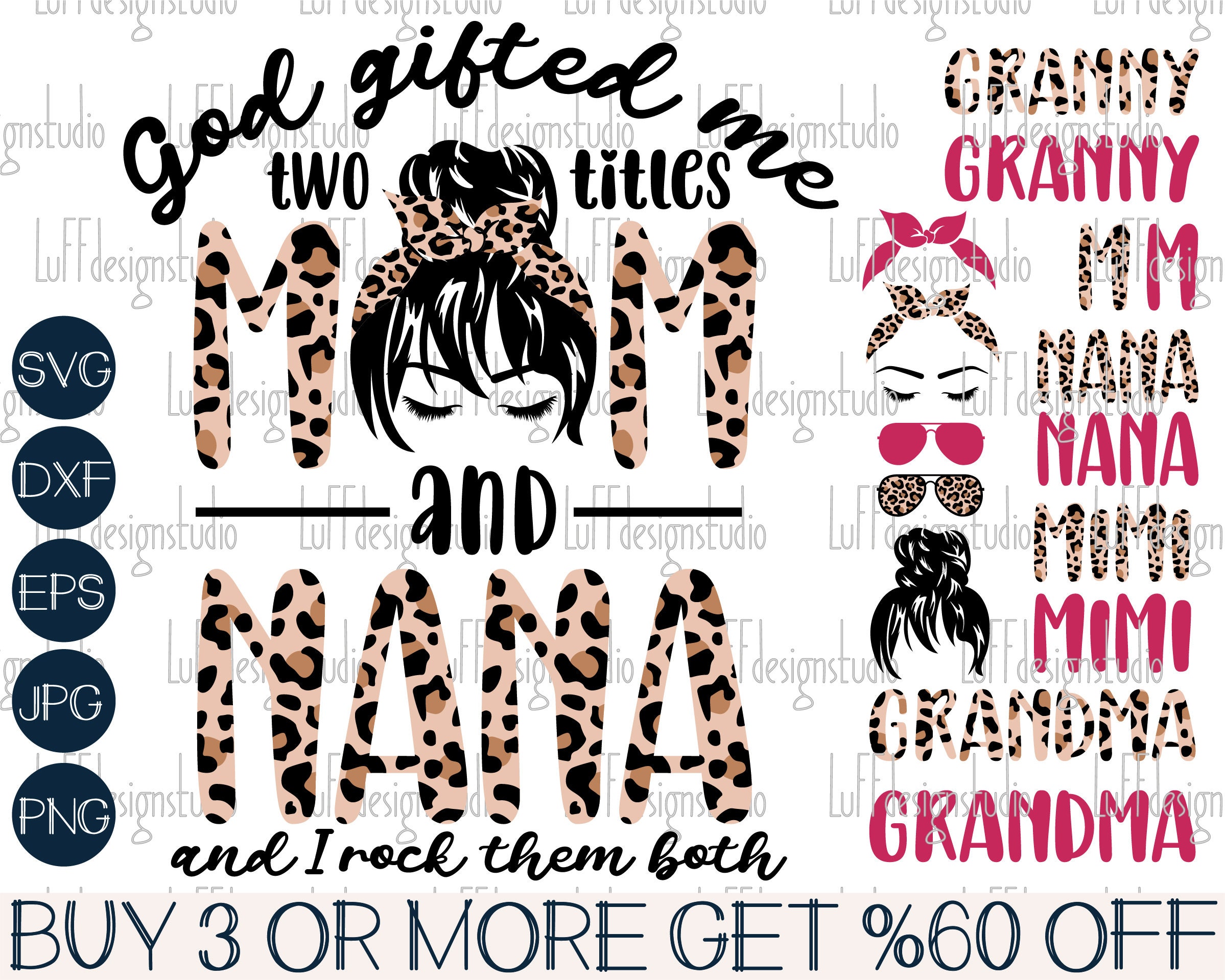Grandma SVG Mothers Day SVG Nana SVG Granny Svg Messy Bun - Etsy Norway