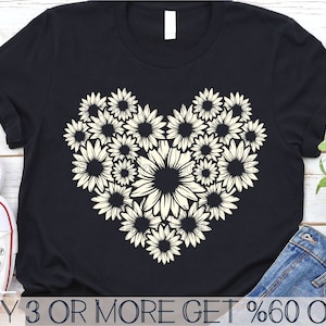 Daisy SVG, zonnebloem SVG, hart SVG, Valentines Svg, Daisy Png, bloem Svg, zomer Svg, Svg-bestanden voor Cricut, sublimatie ontwerpen downloads