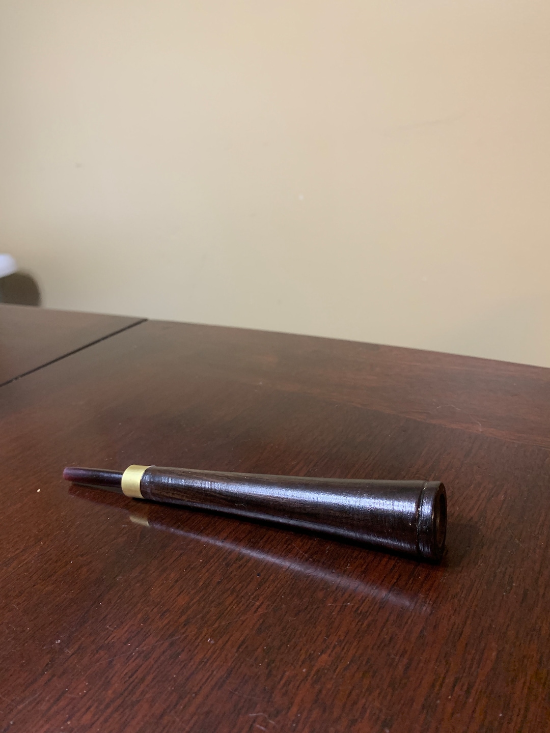 Custom Handmade Gabon Ebony Trumpet Turkey Call With Brass Ferrule 7 Inches Tall Etsy