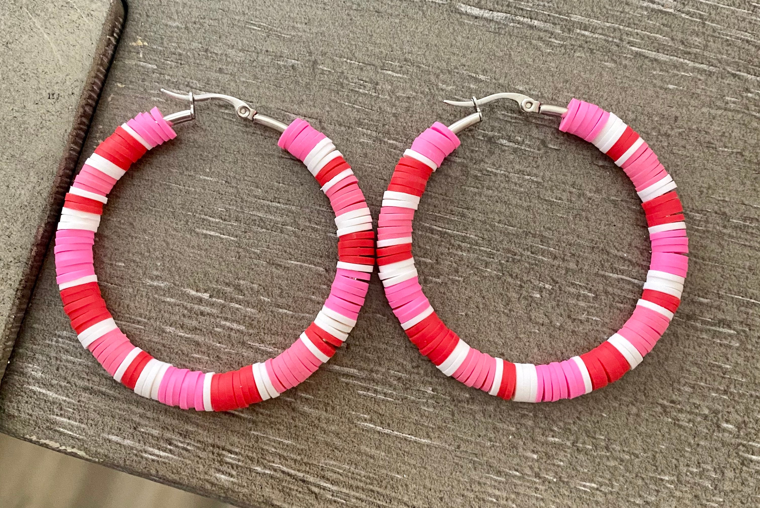 Heishi beaded earrings Etsy