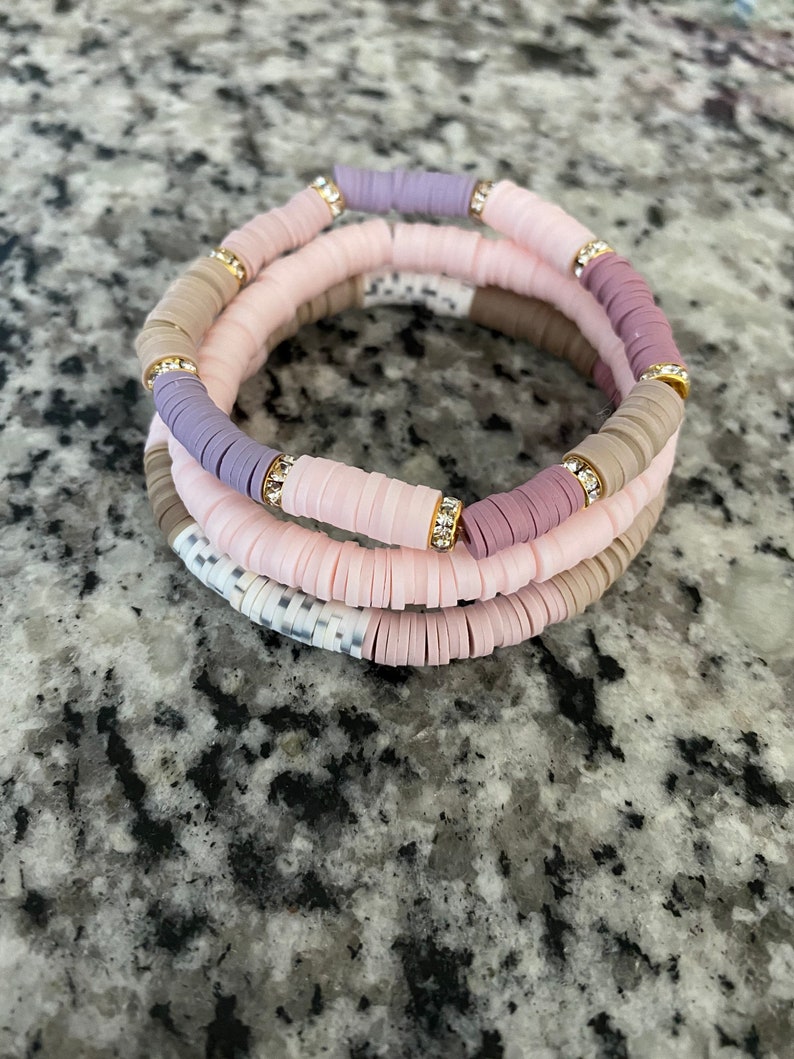 Vinyl heishi bracelets