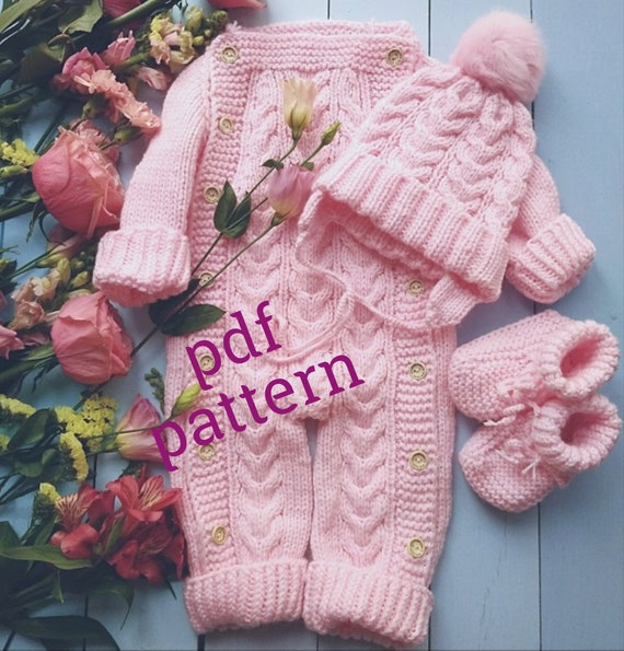 Knitting pattern for baby jumpsuit pdf instruction of | Etsy