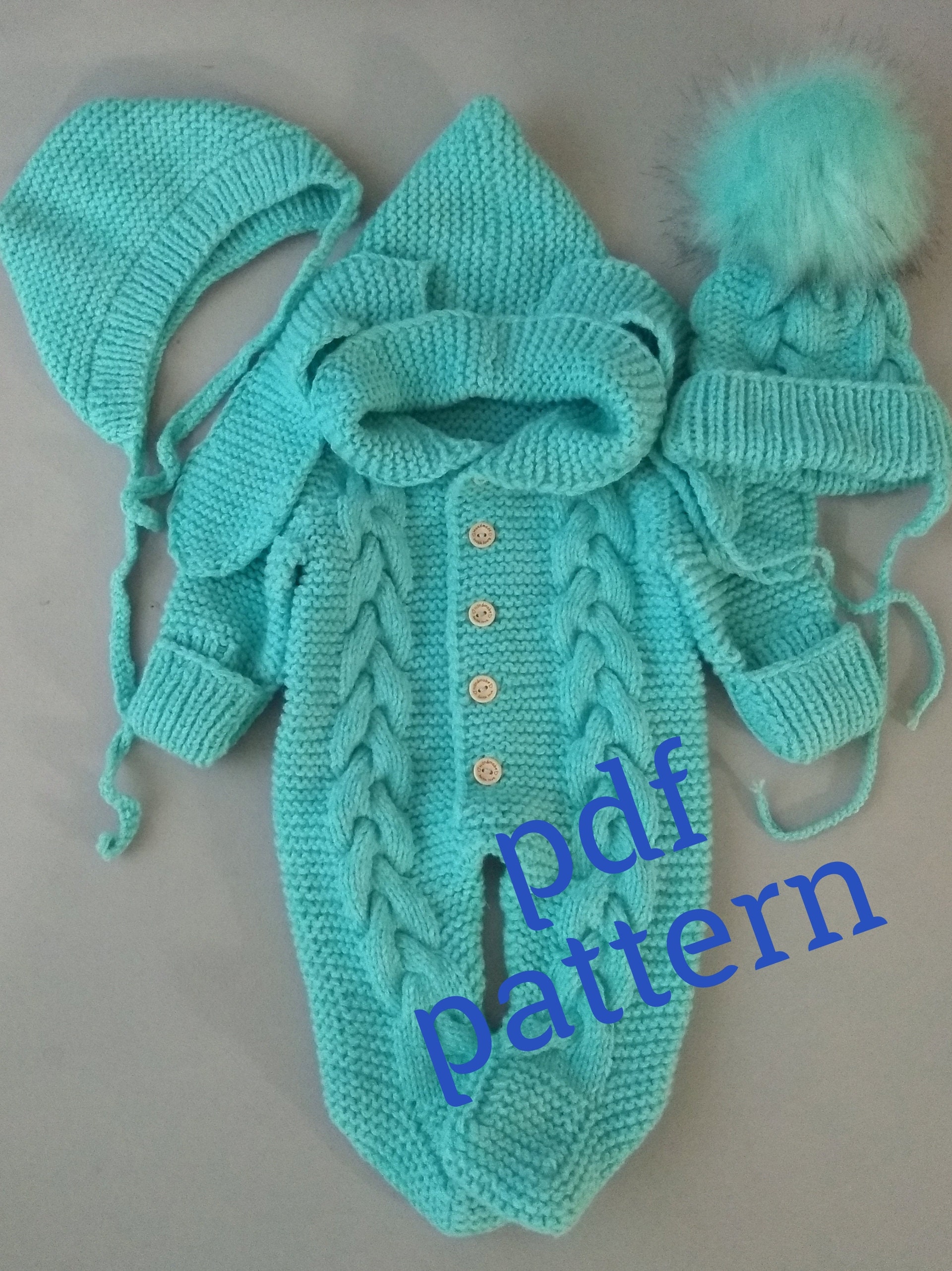 Knitting pattern for baby jumpsuit 03 36 months baby Etsy