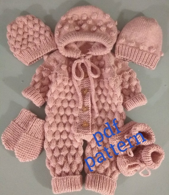 Knitting Pattern for Baby Jumpsuit 3-6 Months Pdf | Etsy